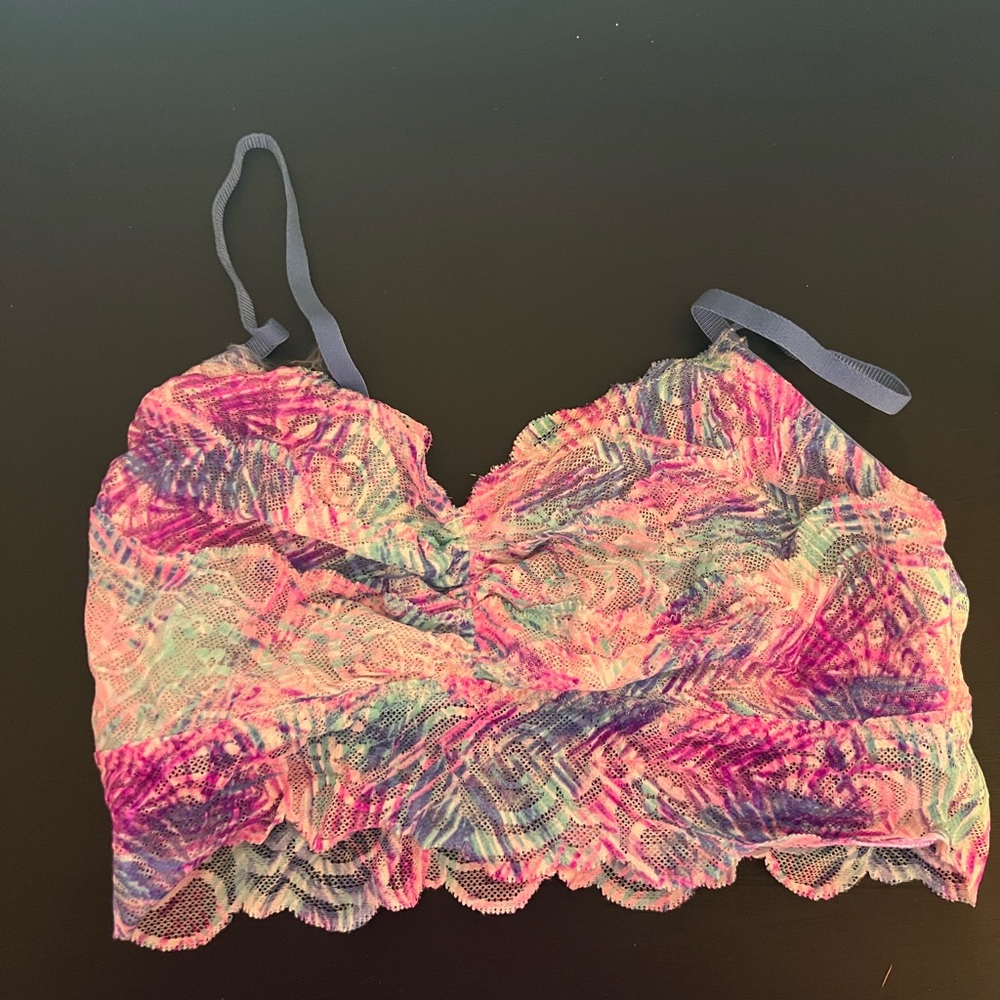 PINK Colorful Lace Bralette